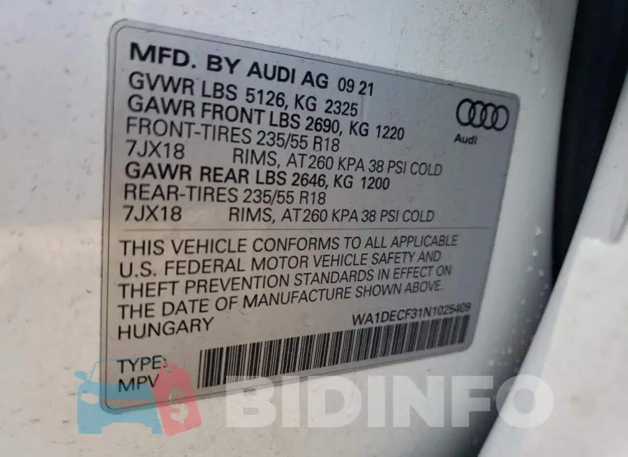 WA1DECF31N1025409 Photo# 13