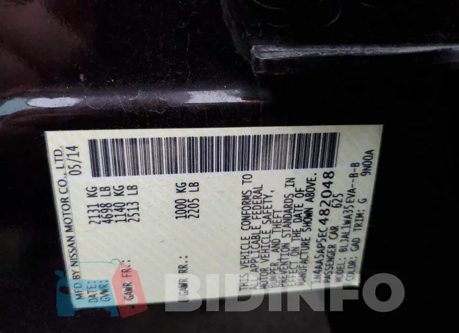 1N4AA5AP5EC482048 Photo# 12