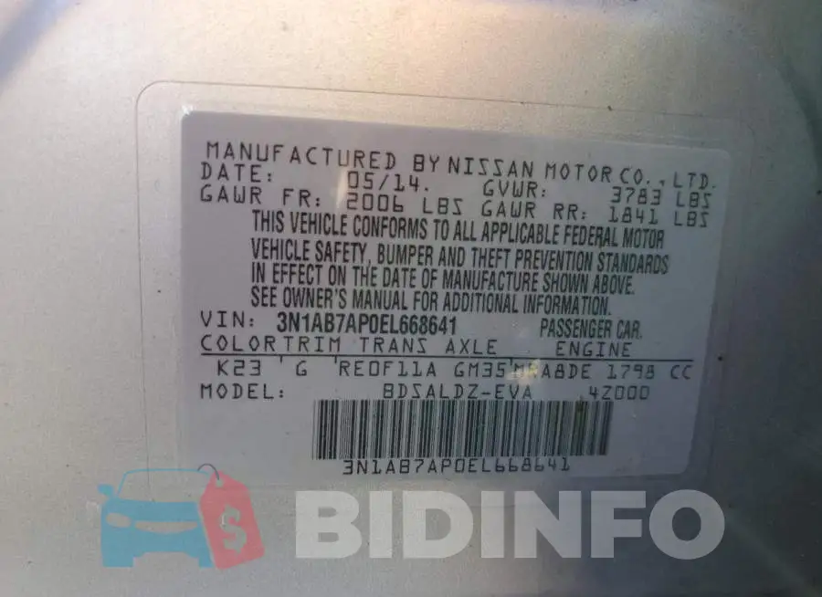 3N1AB7AP0EL668641 Photo# 10
