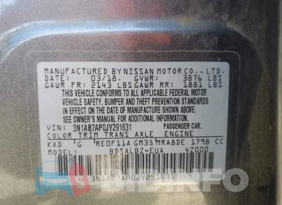 3N1AB7AP0JY291631 Photo# 13