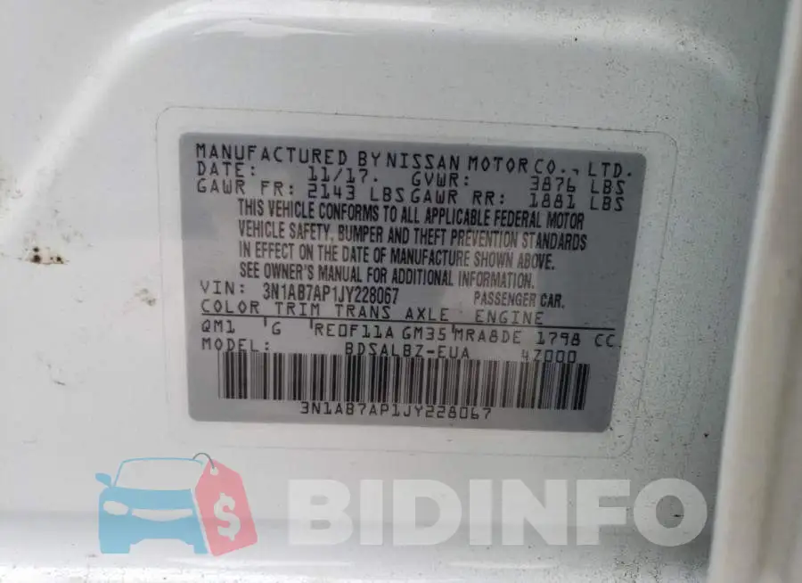3N1AB7AP1JY228067 Photo# 13