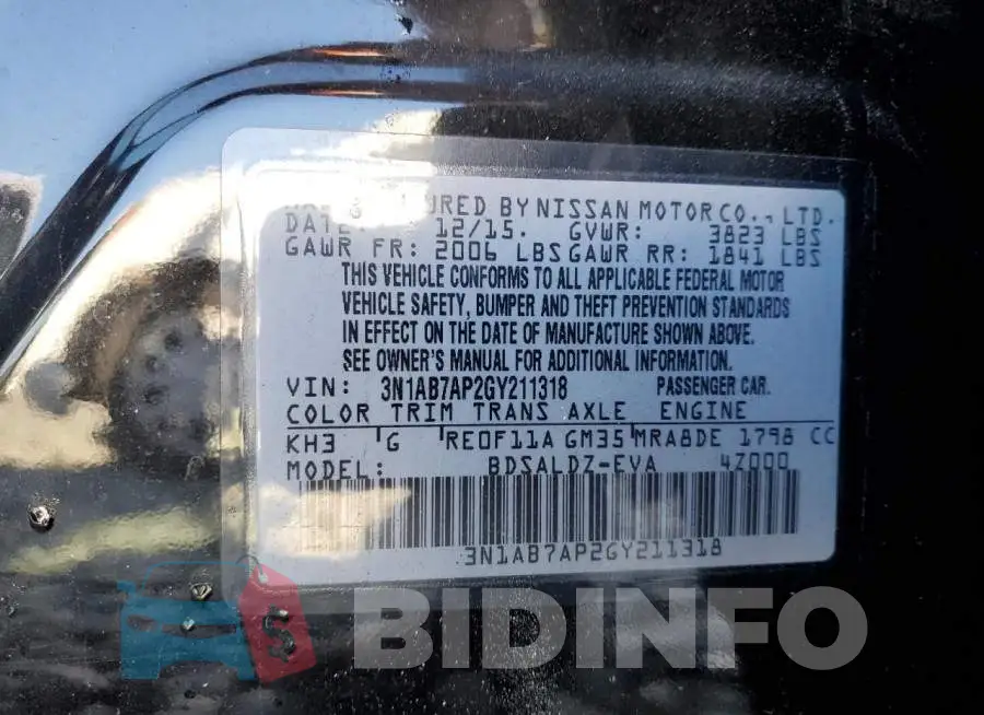 3N1AB7AP2GY211318 Photo# 13