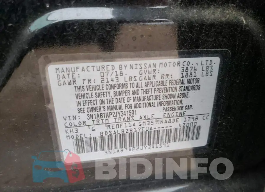 3N1AB7AP2JY341591 Photo# 12