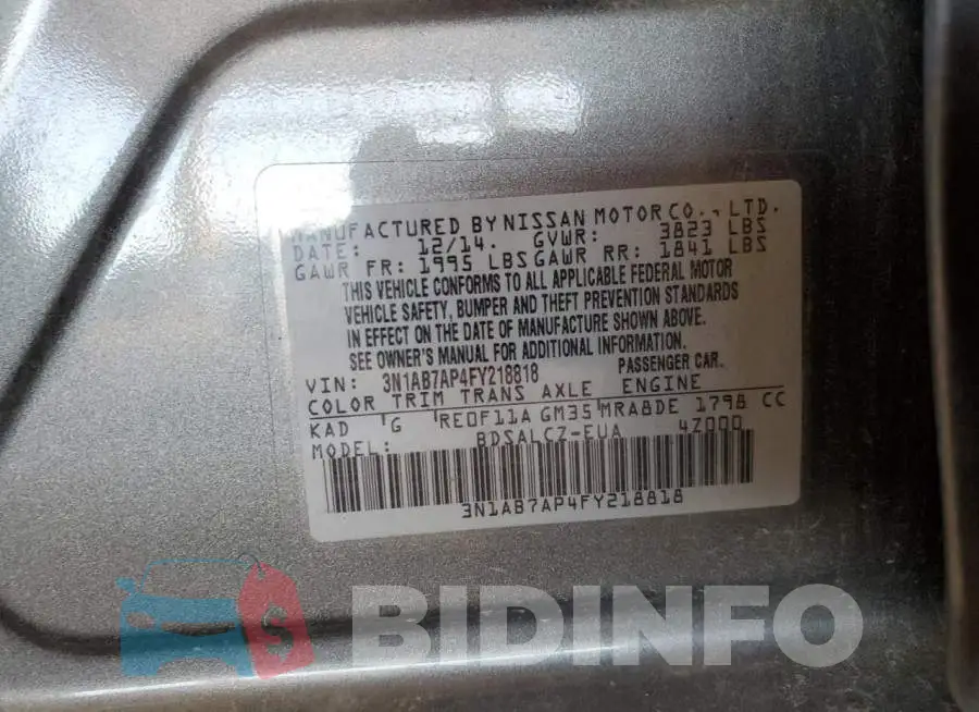 3N1AB7AP4FY218818 Photo# 13