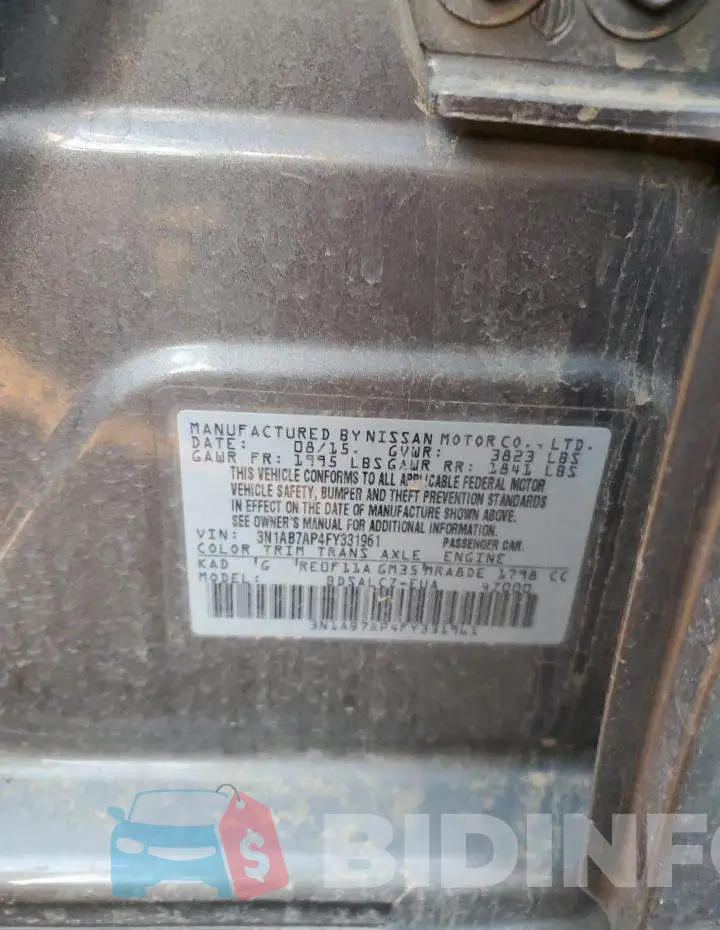 3N1AB7AP4FY331961 Photo# 12