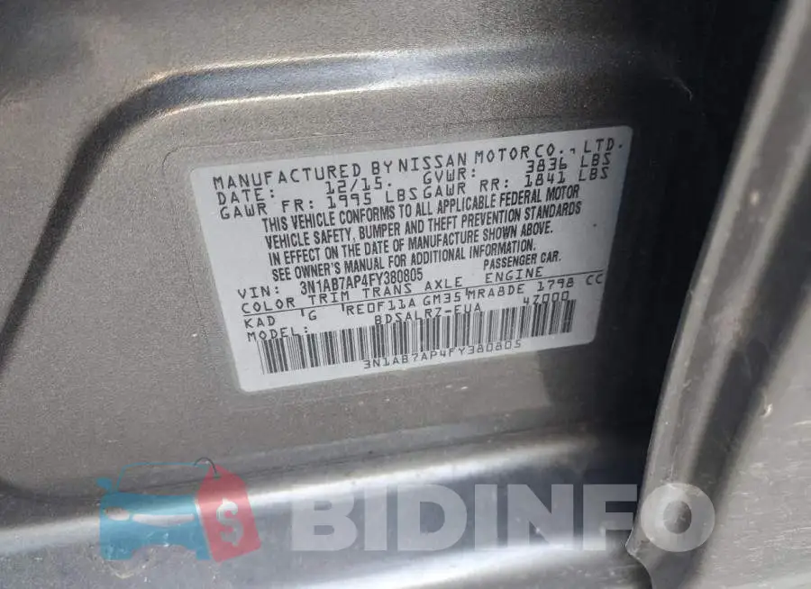 3N1AB7AP4FY380805 Photo# 12