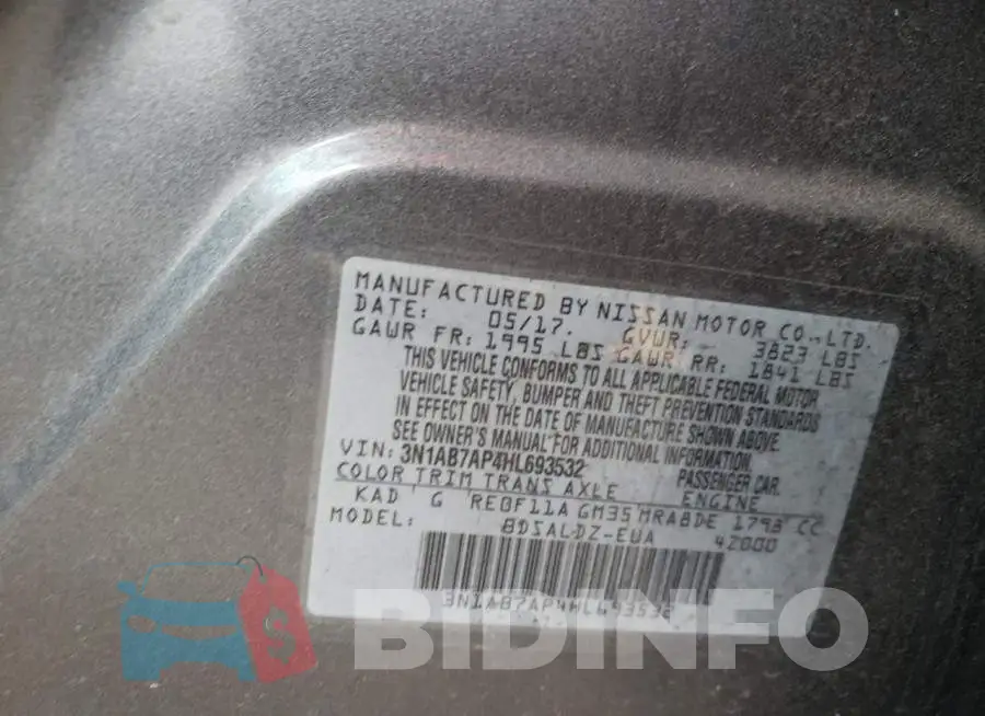 3N1AB7AP4HL693532 Photo# 12