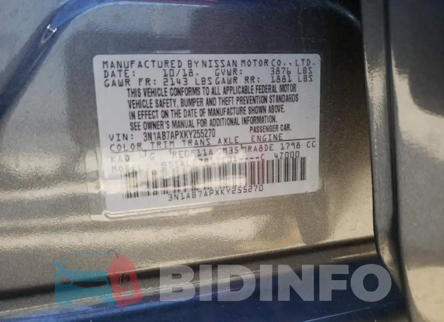 3N1AB7APXKY255270 Photo# 12