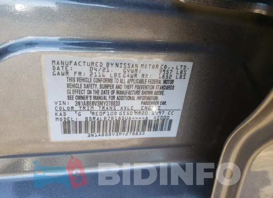 3N1AB8BV3MY278833 Photo# 12