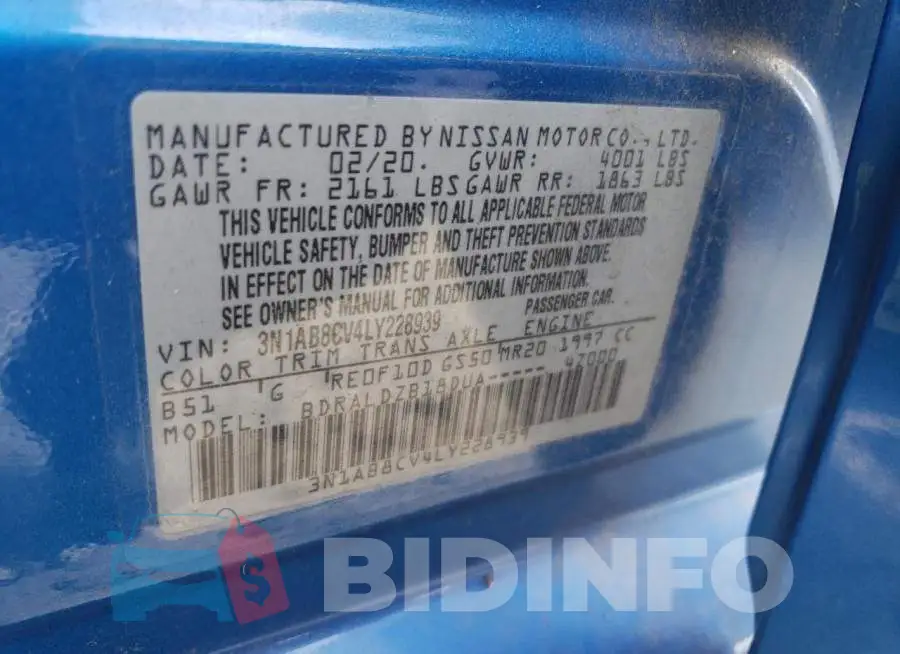 3N1AB8CV4LY228939 Photo# 10