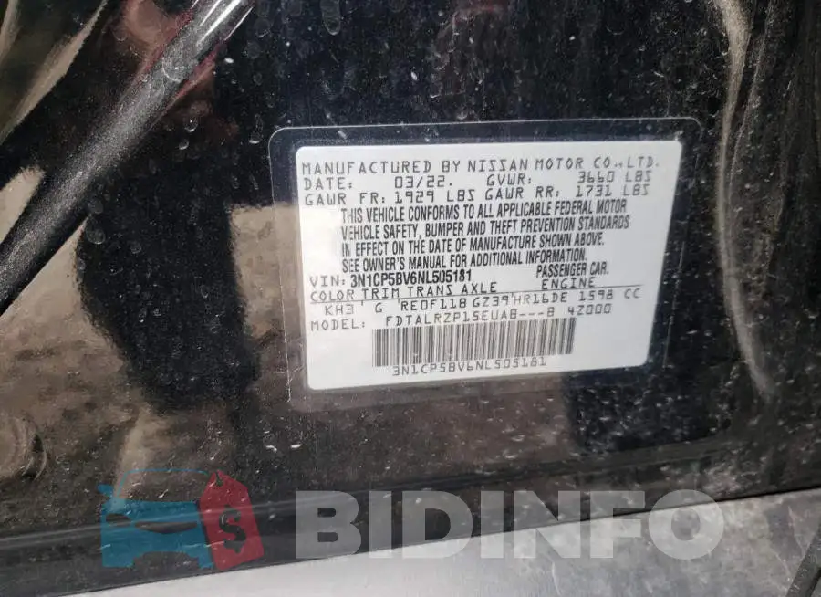 3N1CP5BV6NL505181 Photo# 13