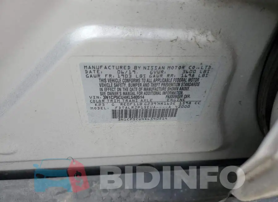 3N1CP5CU4KL540514 Photo# 13