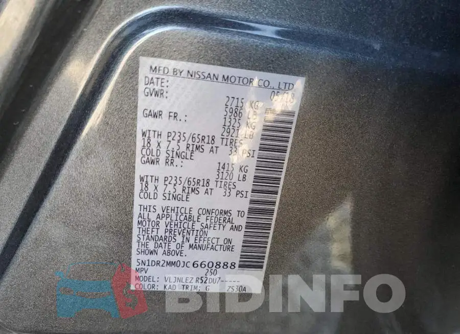 5N1DR2MM0JC660888 Photo# 12