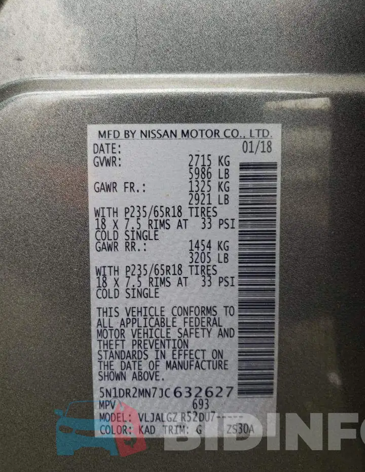 5N1DR2MN7JC632627 Photo# 10