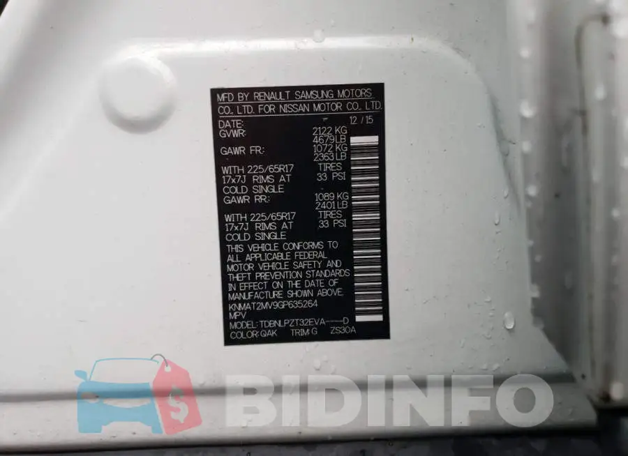 KNMAT2MV9GP635264 Photo# 14