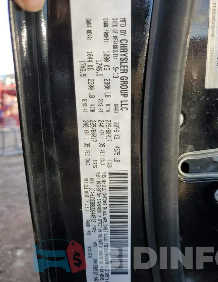1C4NJDEB8ED644513 Photo# 10