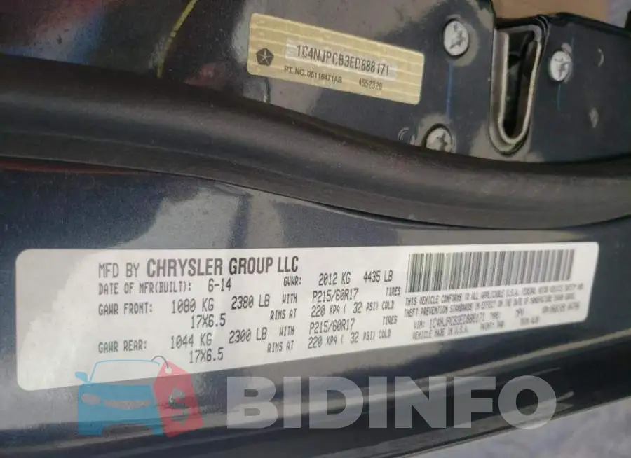 1C4NJPCB3ED888171 Photo# 10