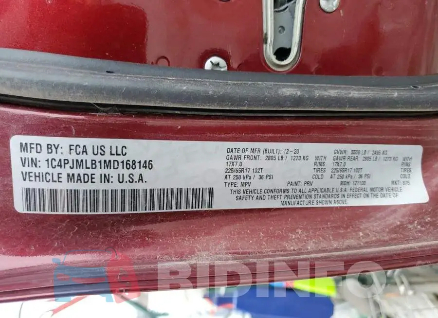 1C4PJMLB1MD168146 Photo# 13