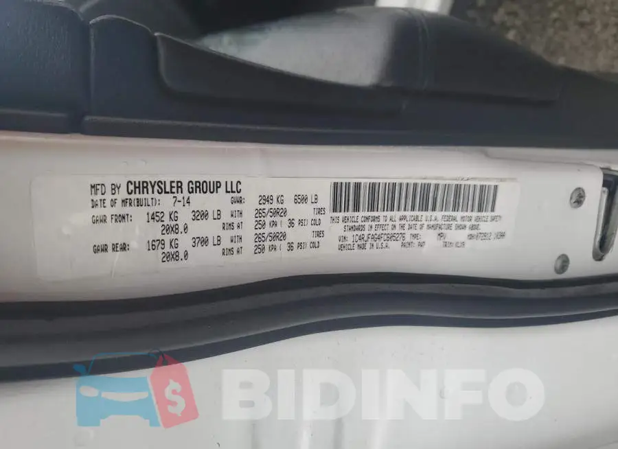 1C4RJFAG4FC605276 Photo# 10