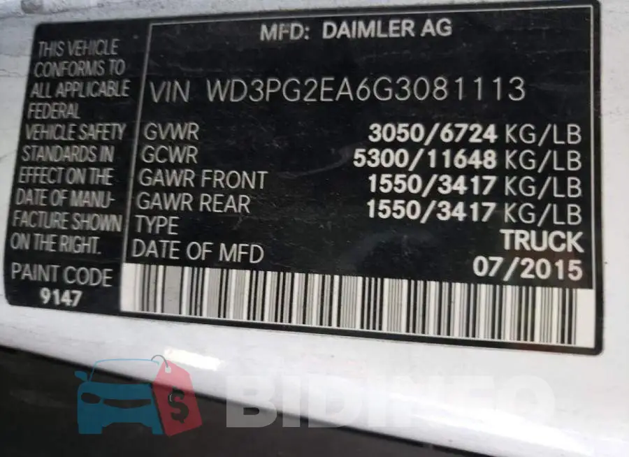 WD3PG2EA6G3081113 Photo# 10