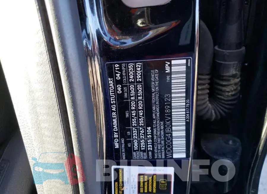 WDC0G4JB0KV189123 Photo# 12