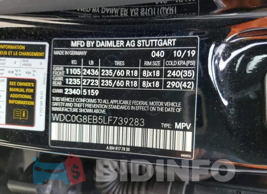 WDC0G8EB5LF739283 Photo# 10