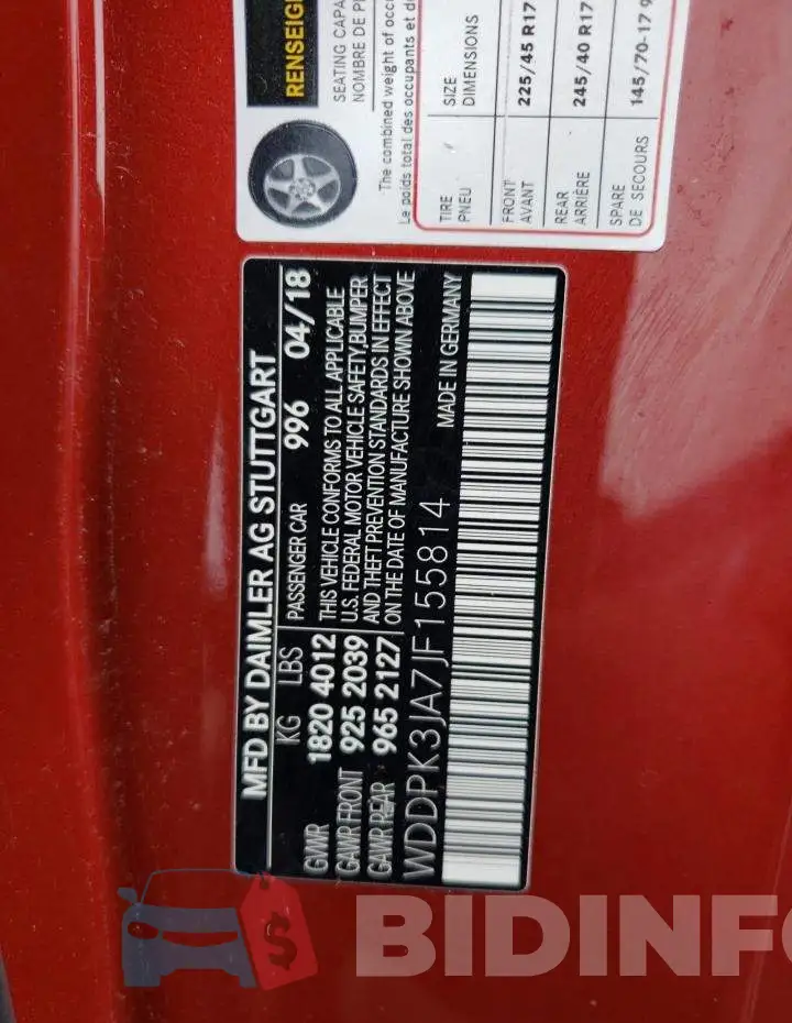 WDDPK3JA7JF155814 Photo# 12