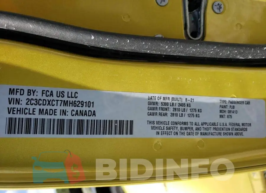 2C3CDXCT7MH629101 Photo# 10