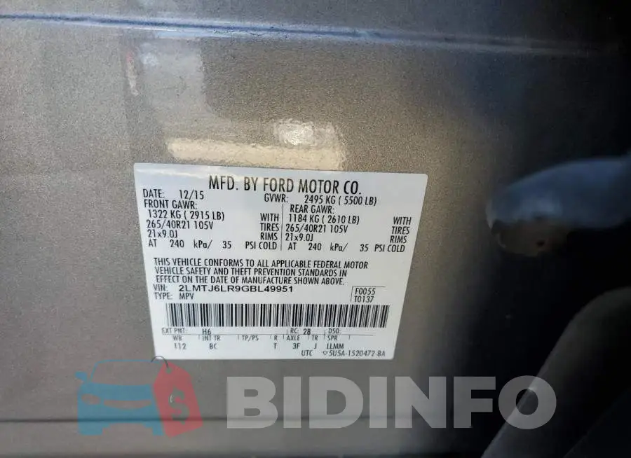 2LMTJ6LR9GBL49951 Photo# 12