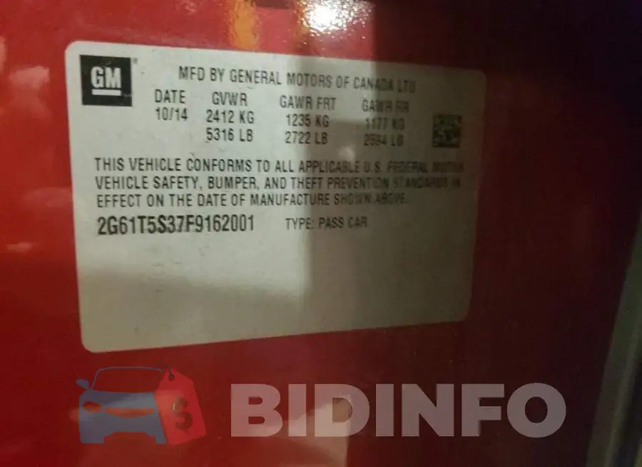 2G61T5S37F9162001 Photo# 13
