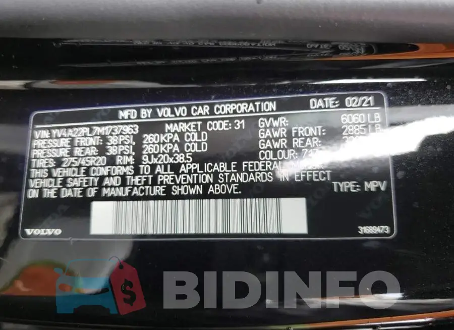 YV4A22PL7M1737963 Photo# 13