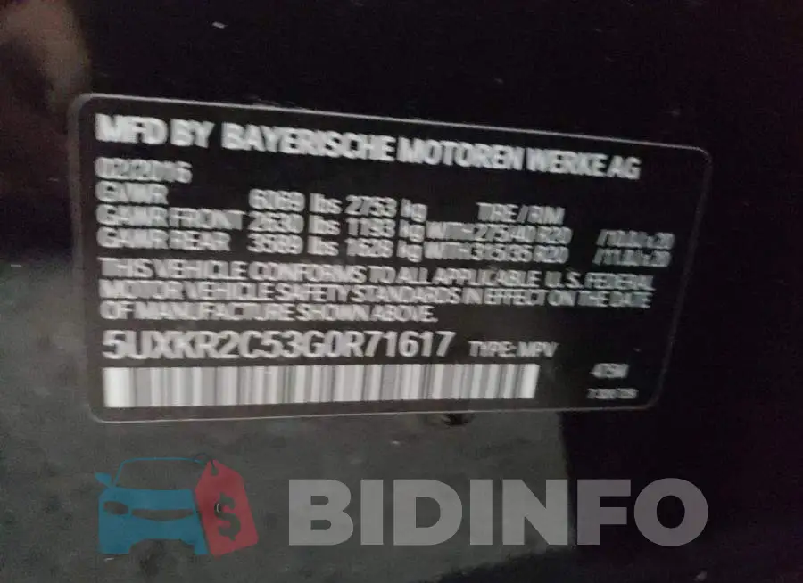 5UXKR2C53G0R71617 Photo# 12