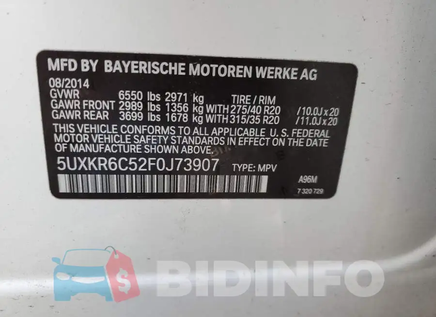 5UXKR6C52F0J73907 Photo# 13