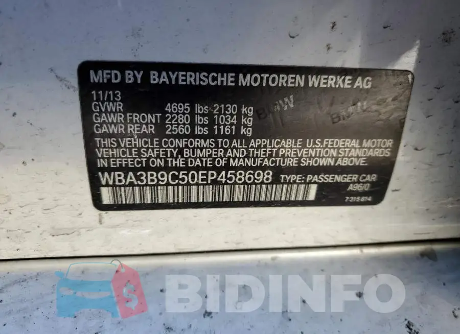 WBA3B9C50EP458698 Photo# 13