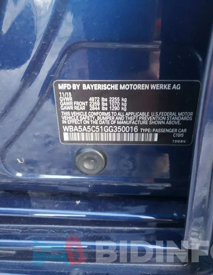 WBA5A5C51GG350016 Photo# 12