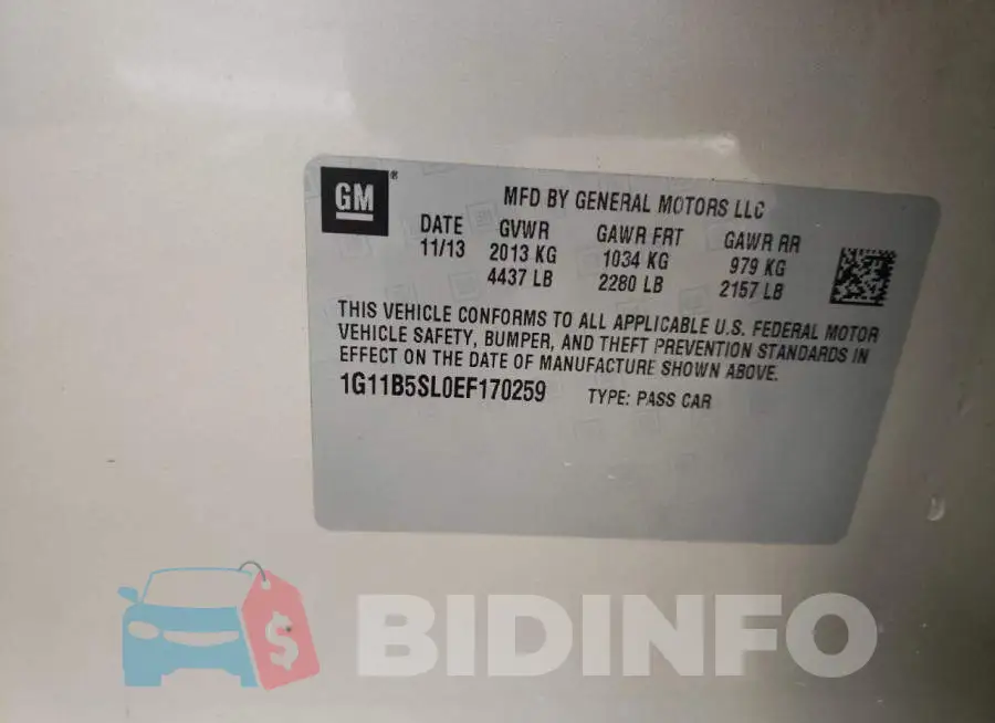 1G11B5SL0EF170259 Photo# 10