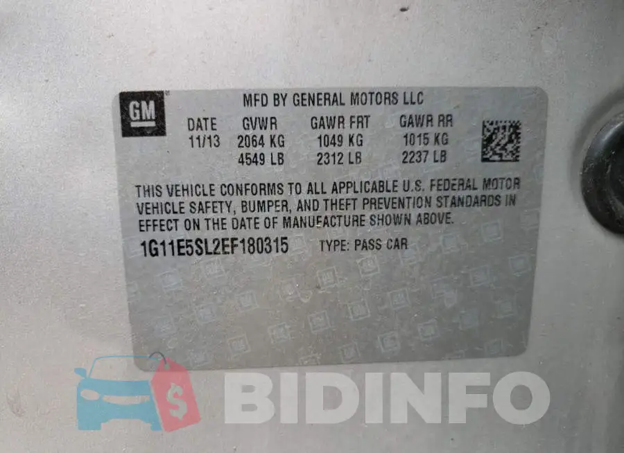 1G11E5SL2EF180315 Photo# 10