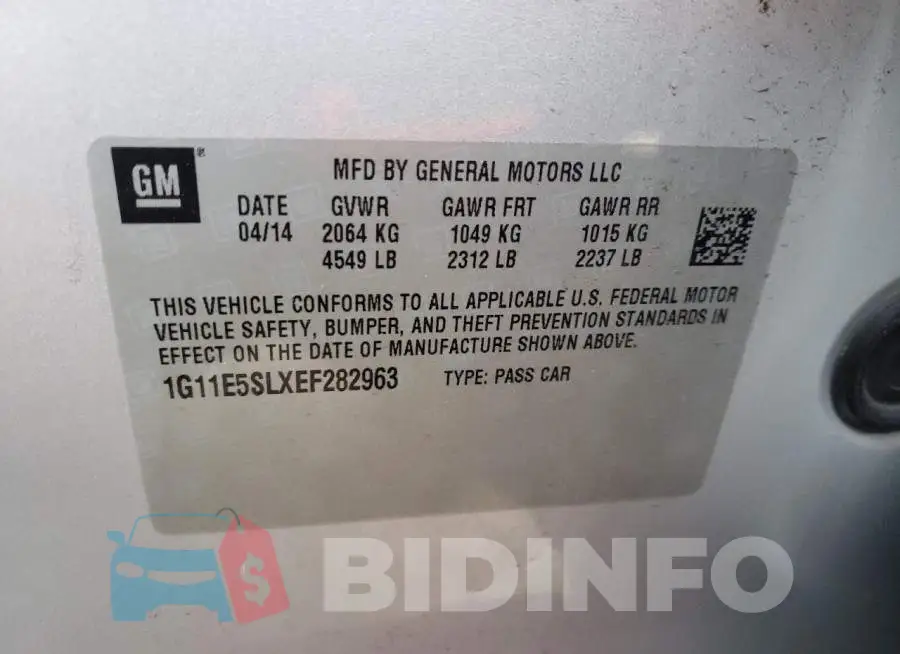 1G11E5SLXEF282963 Photo# 13