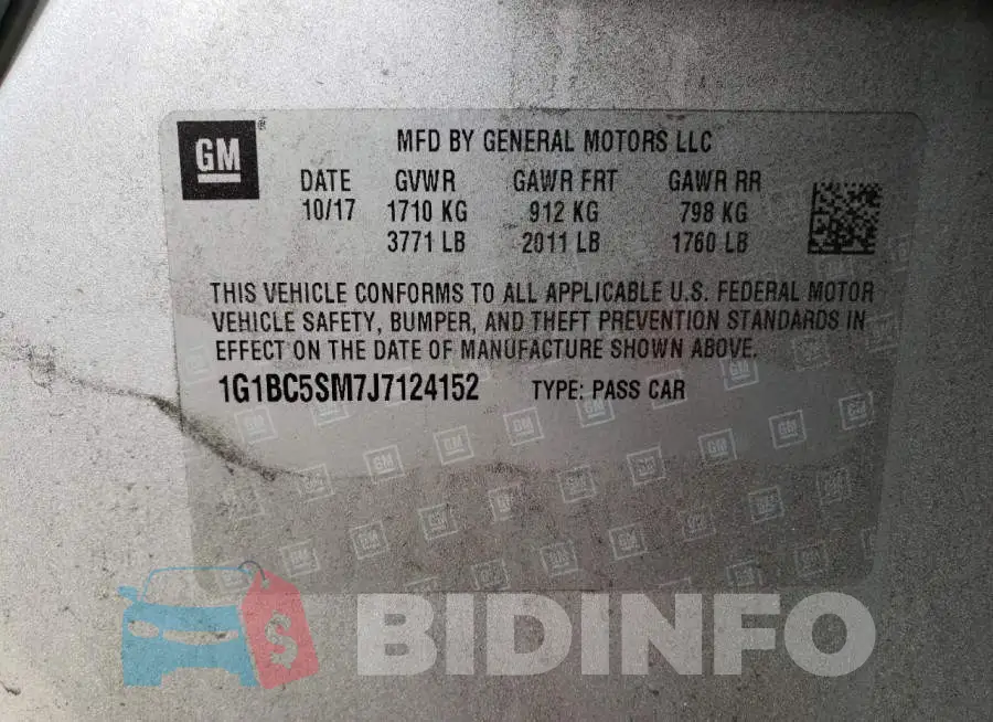 1G1BC5SM7J7124152 Photo# 10