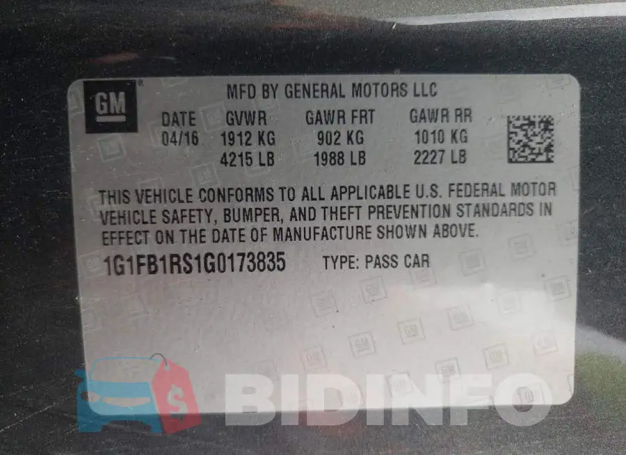 1G1FB1RS1G0173835 Photo# 13