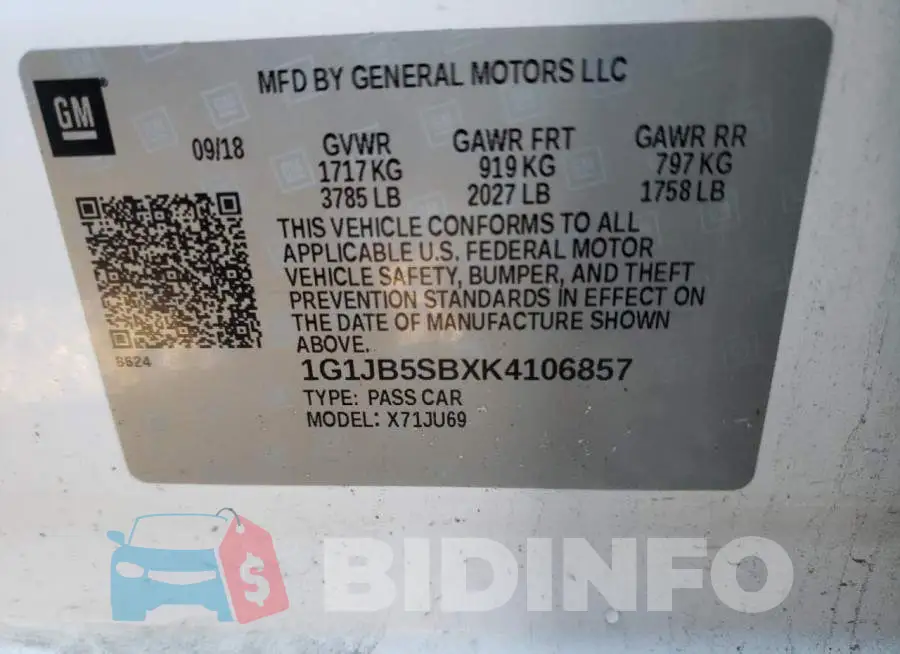 1G1JB5SBXK4106857 Photo# 10
