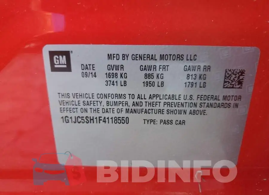 1G1JC5SH1F4118550 Photo# 12