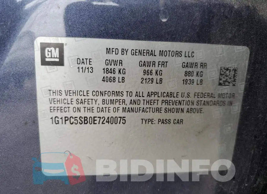 1G1PC5SB0E7240075 Photo# 13