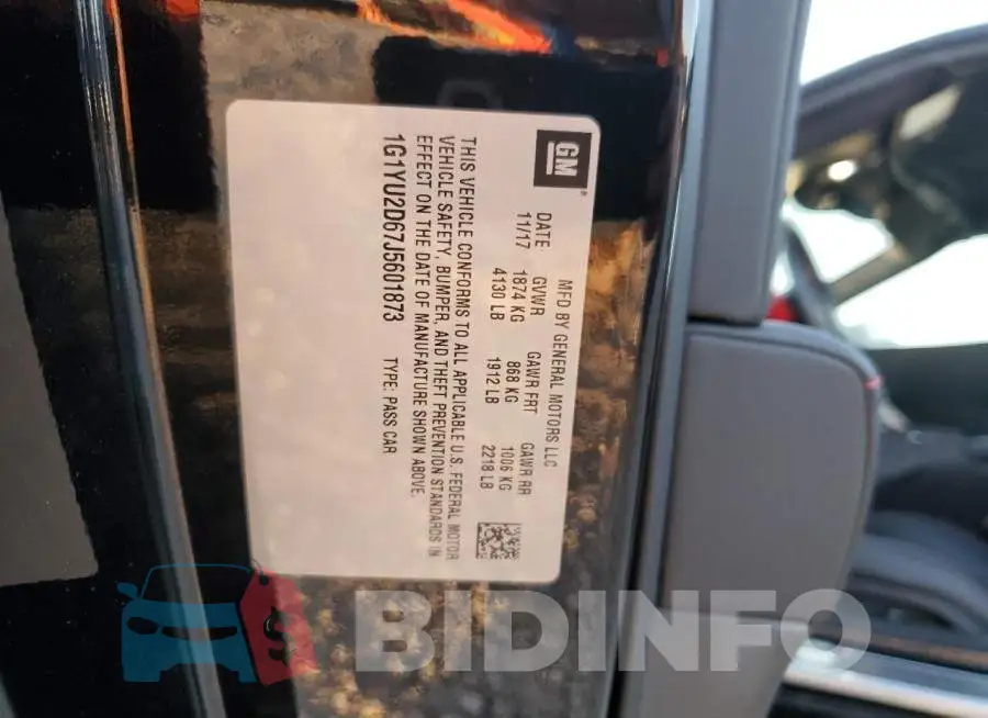 1G1YU2D67J5601873 Photo# 13
