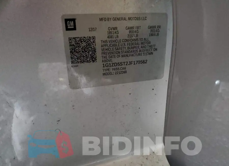 1G1ZD5ST2JF170562 Photo# 13