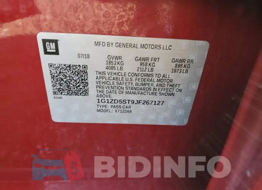 1G1ZD5ST9JF267127 Photo# 12