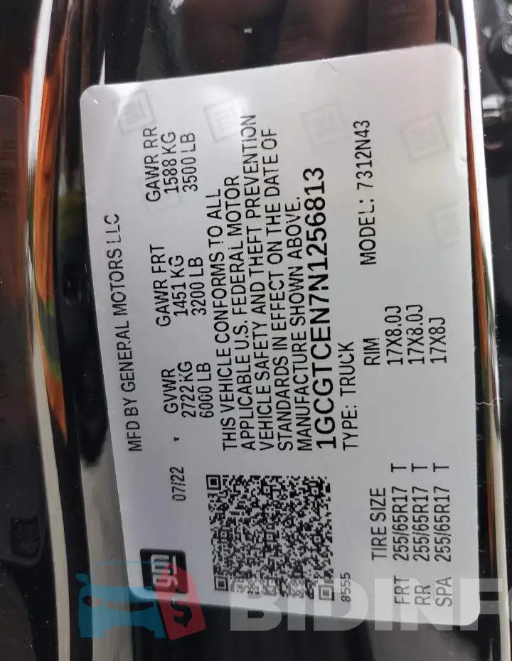 1GCGTCEN7N1256813 Photo# 12