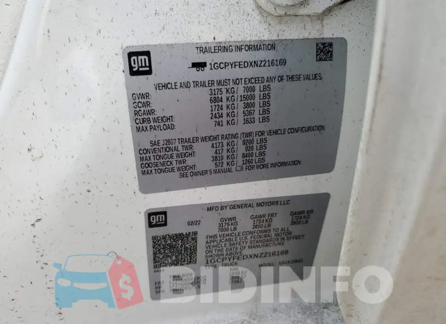 1GCPYFEDXNZ216169 Photo# 10