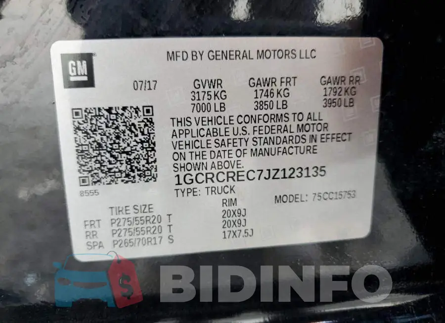1GCRCREC7JZ123135 Photo# 10