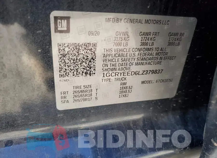 1GCRYEED6LZ379837 Photo# 10